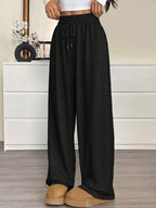 Women's Comfortable Wide-Leg Leisure Pants with Elastic Waistband