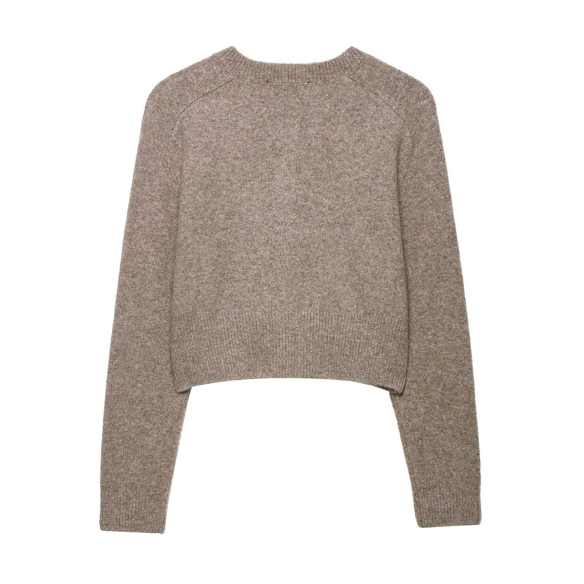 Women's Cropped Knit Cardigan with Button Closure