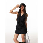 Faux Leather Baker Boy Cap with Quilted Panel