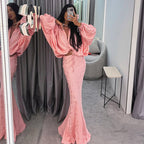 Women's Elegant and Airy Ensemble with Voluminous Sleeves