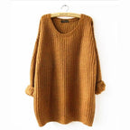 Women's Chunky Knit Sweater with Wide Sleeves