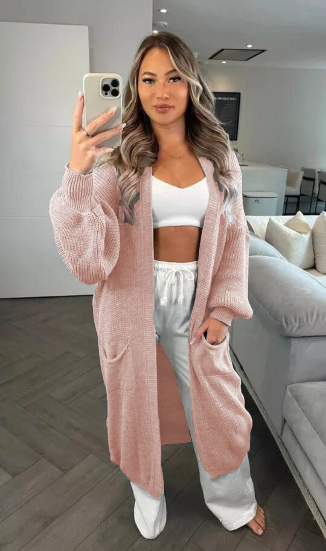 Women's Casual Knit Coat with Deep Pockets
