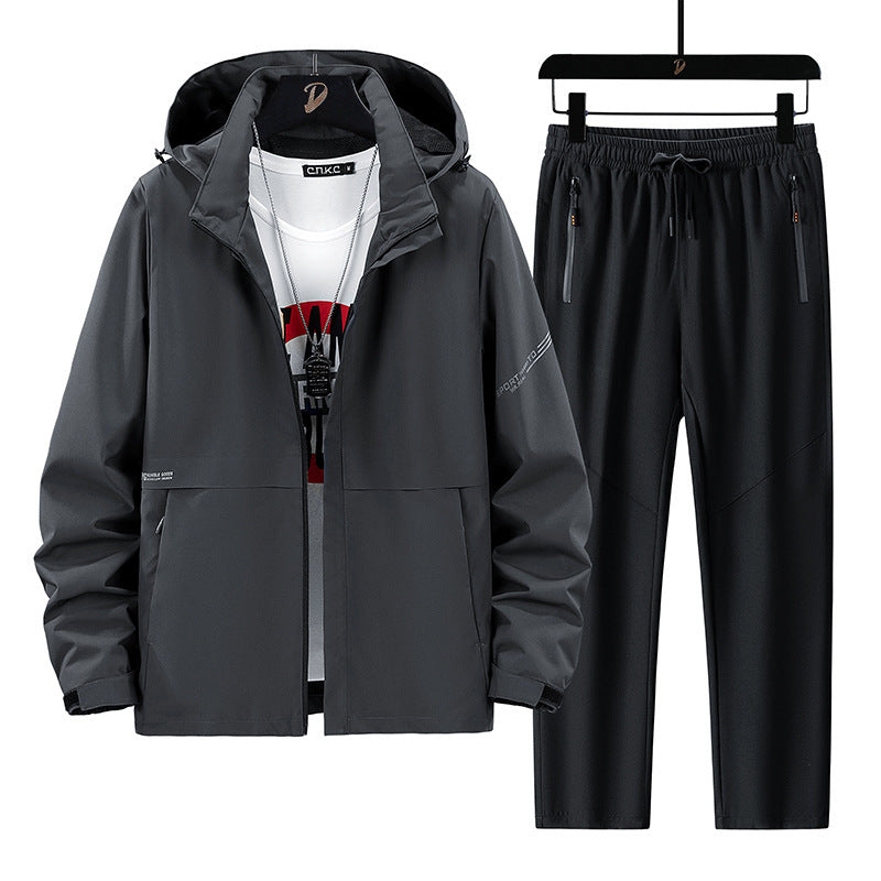Men's Practical Sports Set with Jacket and Pants
