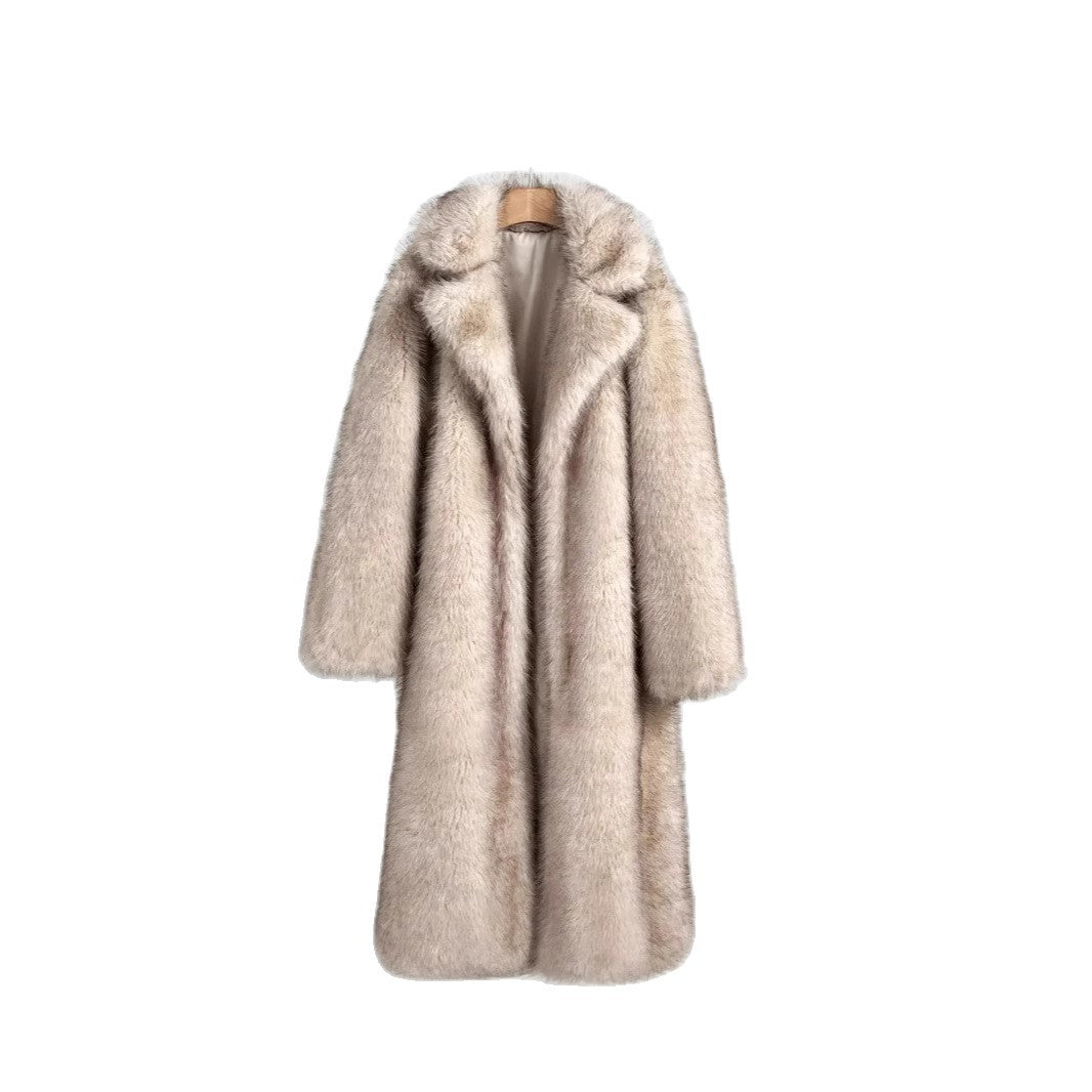 Elegant Fur Coat with Large Pockets