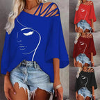 Women's Asymmetrical Graphic Print Top