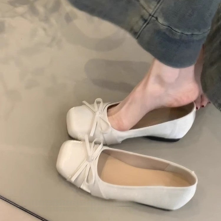 Women's Ballet Flats with Bow Detail and Comfort Footbed