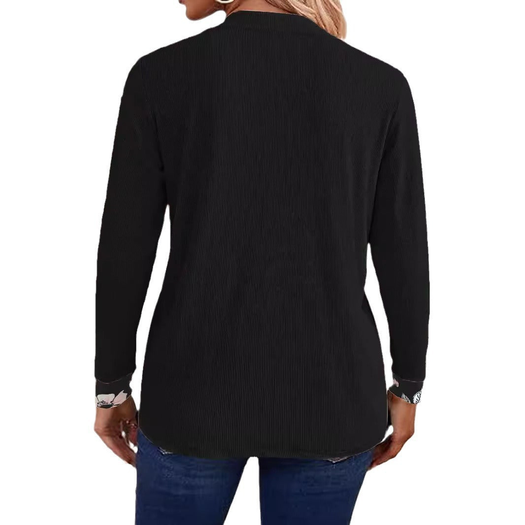 Women's Elegant and Casual Long Jacket with Floral Design