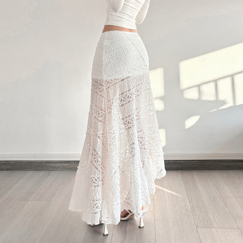 Women's Maxi Skirt with Lace Accents