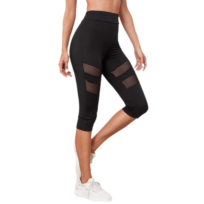 Women's Fitness Leggings with Mesh Panels