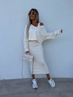 Fashionable Asymmetric Cotton Outfit Set
