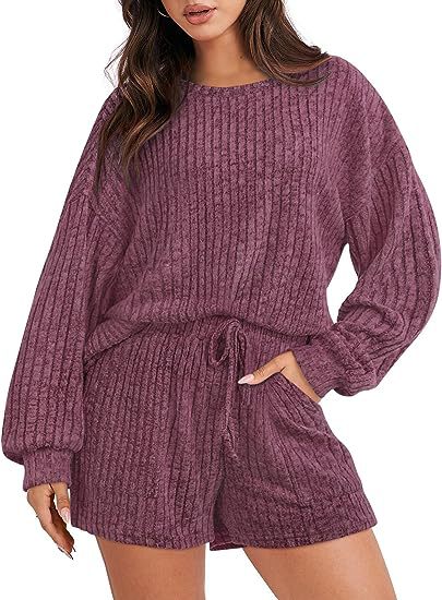 Women's Cozy Fleece Lounge Set with Wide Sleeves