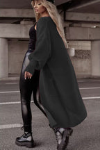 Women's Chunky Knit Coat in Casual Oversized Style with Deep Pockets