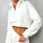Cropped Half-Zip Fleece Set