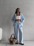 Women's Relaxed Top and Wide Leg Trousers