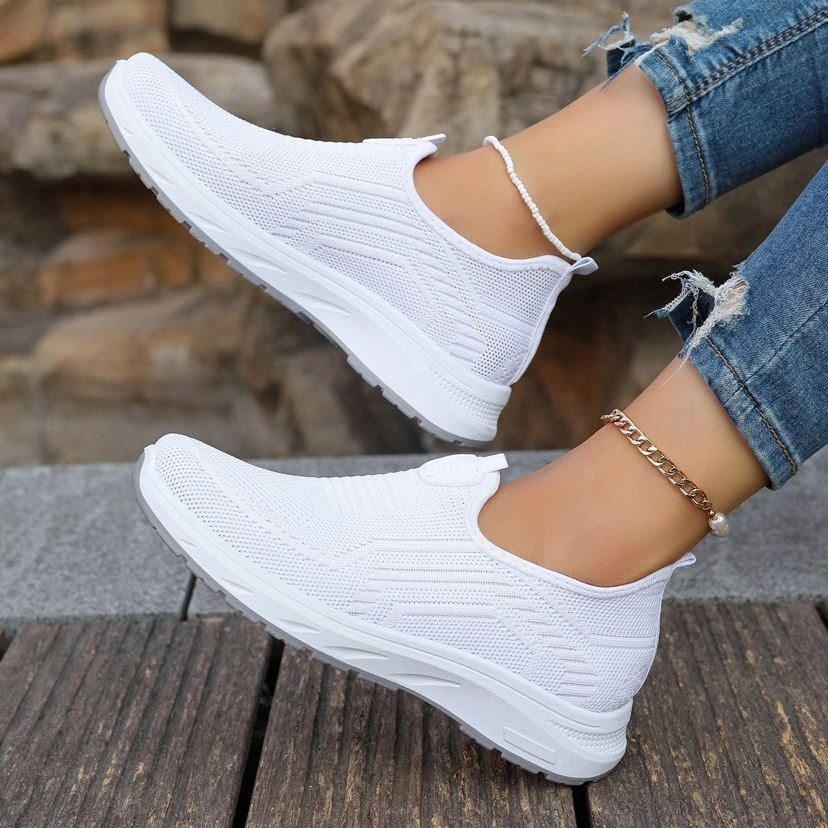 Women's Breathable Slip-On Sneakers with Flex Sole