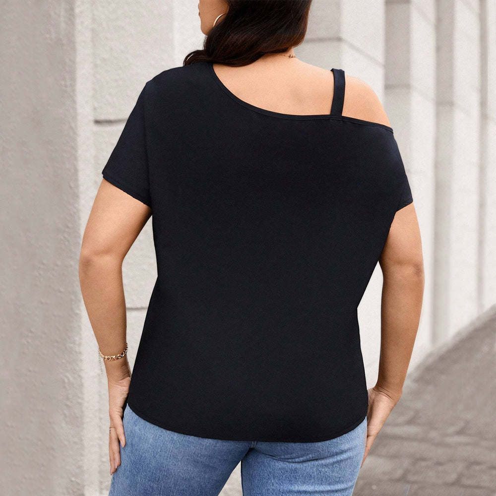 Women's Asymmetrical Top with Fashionable Shoulder Design
