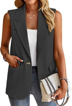 Women's Sleeveless Blazer Jacket