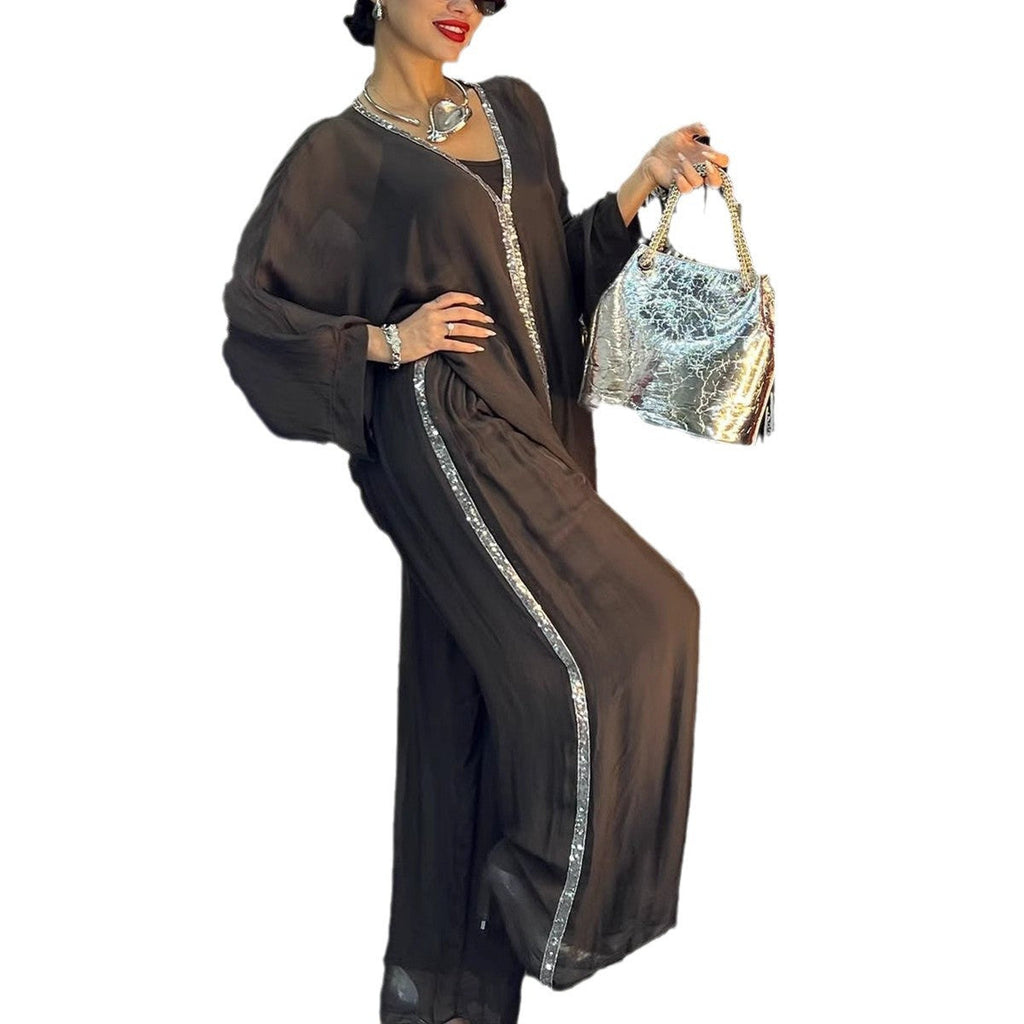 Women's Elegant and Airy Blouse with Wide Cut and Matching Pants