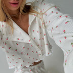 Women's Cozy Lounge Set with Floral Design