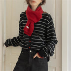 Women's Cozy Knit Cardigan with Youthful Striped Pattern and Practical Button Closure