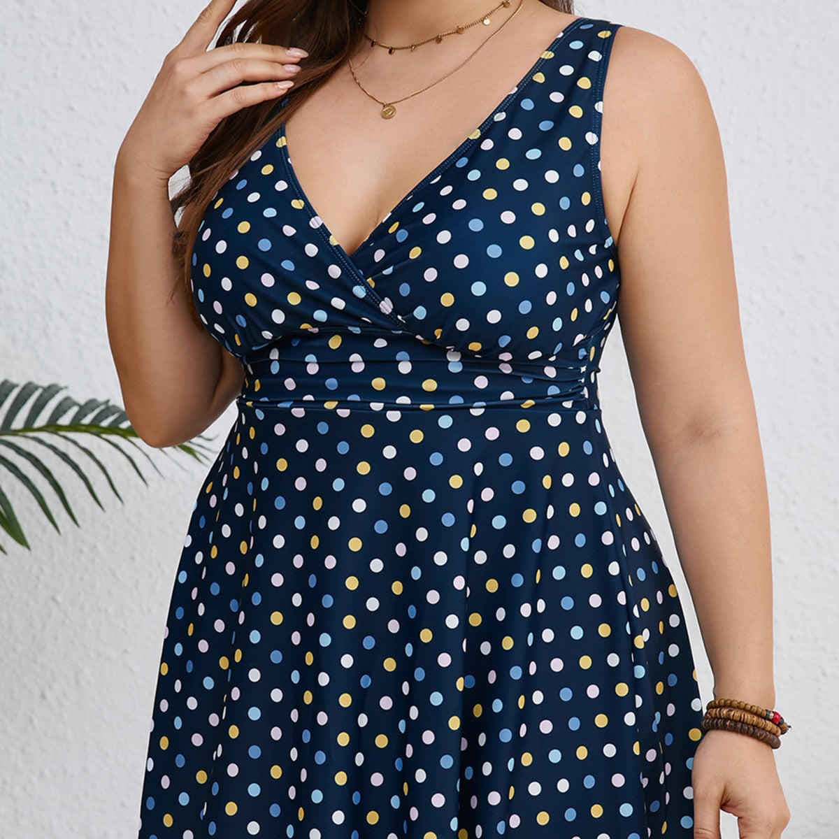 Women's Polka Dot V-Neck Summer Dress