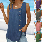 Sleeveless Button-Down Blouse