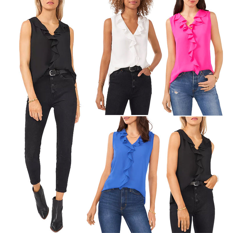 Women's Blouse with Ruffle Details