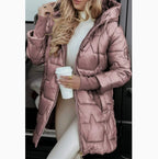 Women's Long Lined Winter Jacket with Hood