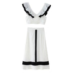 Women's Midi Skirt with Contrasting Stripe Pattern