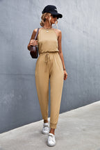 Women's Jumpsuit with Adjustable Waist Tie and Airy Fit