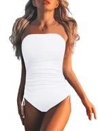 Women's Bandeau Swimsuit with Side Ruching