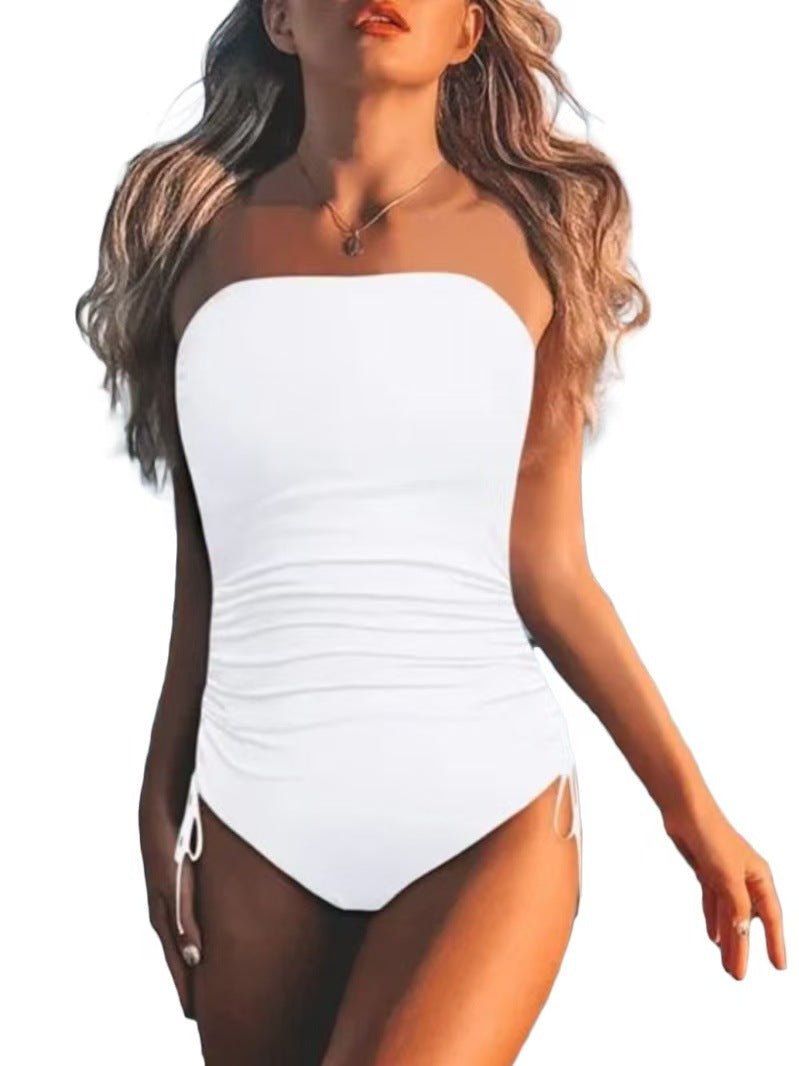 Women's Bandeau Swimsuit with Side Ruching