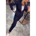 Women's Elegant Business-Casual Striped Suit Set
