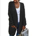 Women's Chunky Knit Cardigan with Casual Fit and Practical Pockets
