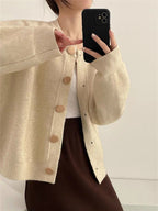 Women's Cozy Knit Cardigan with Button Detail