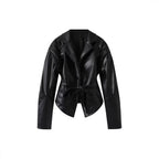 Elegant Blazer with Structured Details and Waist Belt