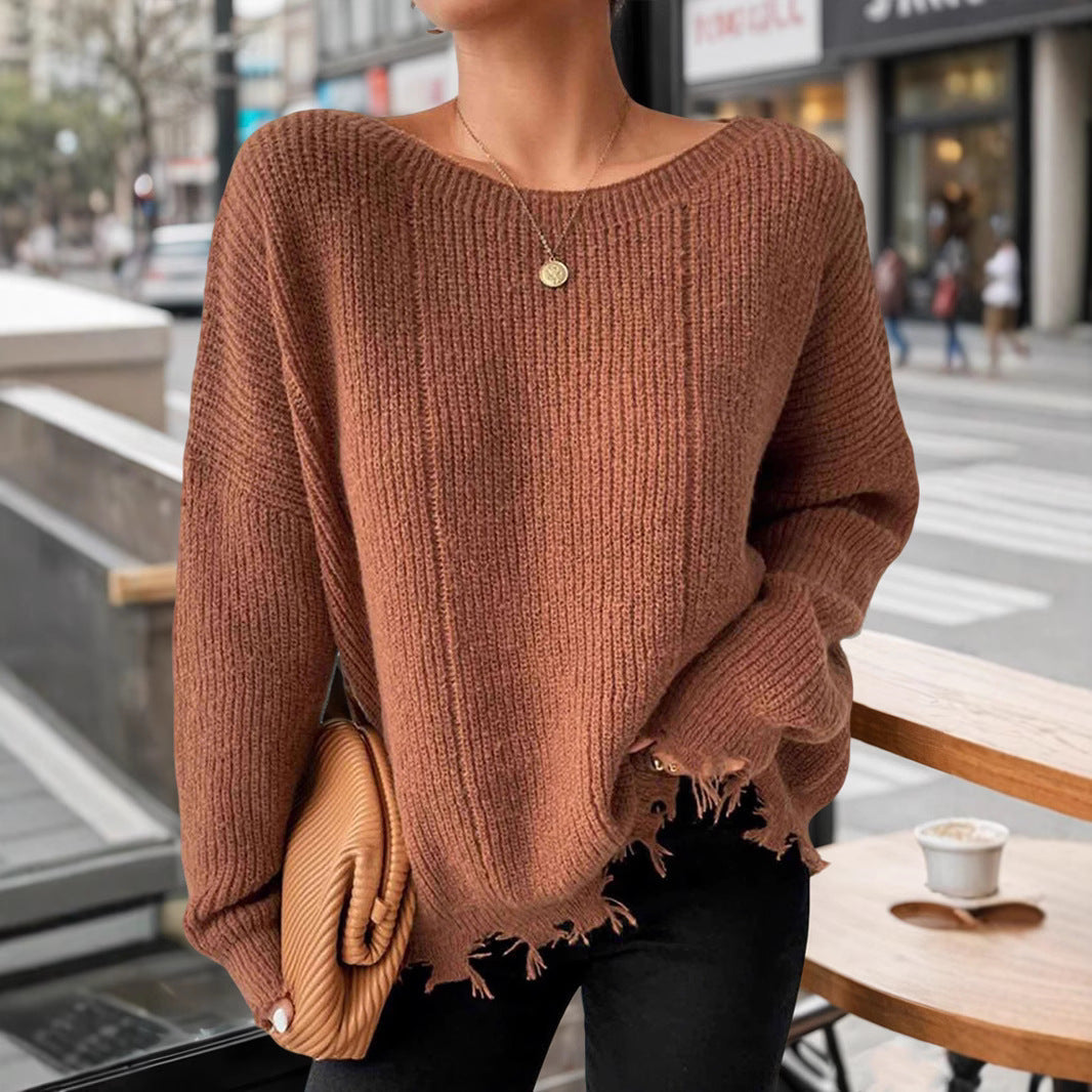 Women's Cotton Sweater with Oversized Fit