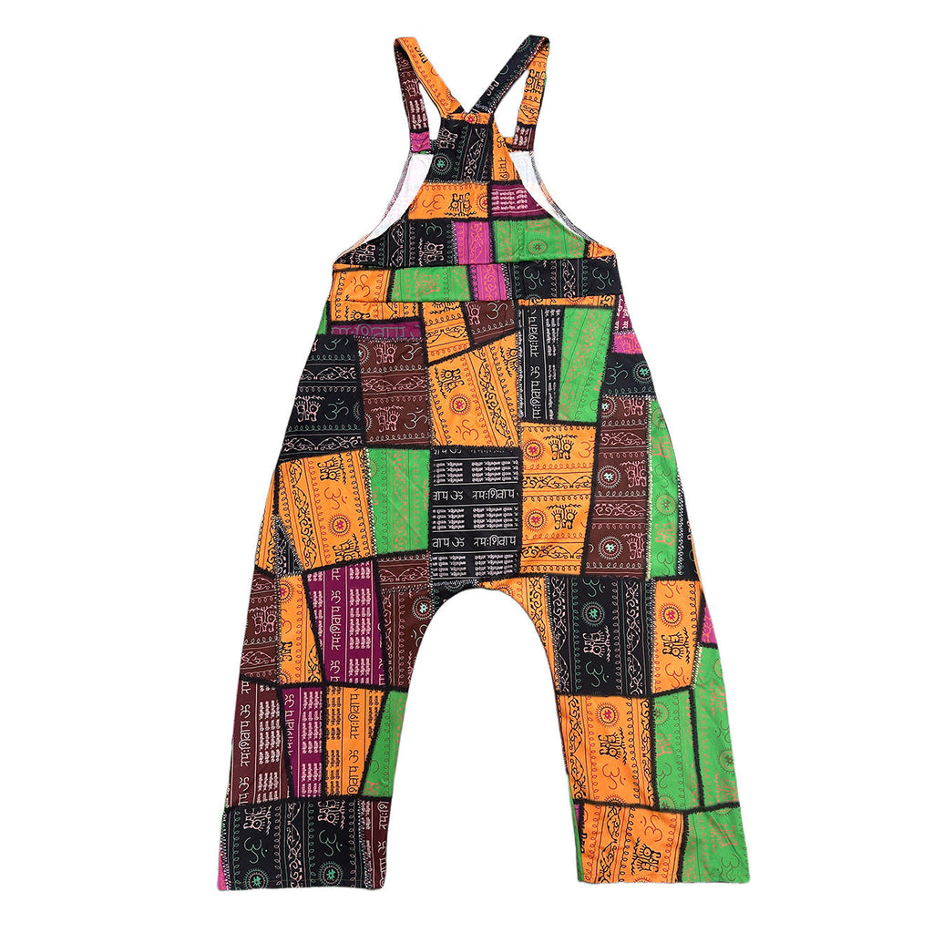 Women's Casual Jumpsuit with Colorful Patchwork Pattern