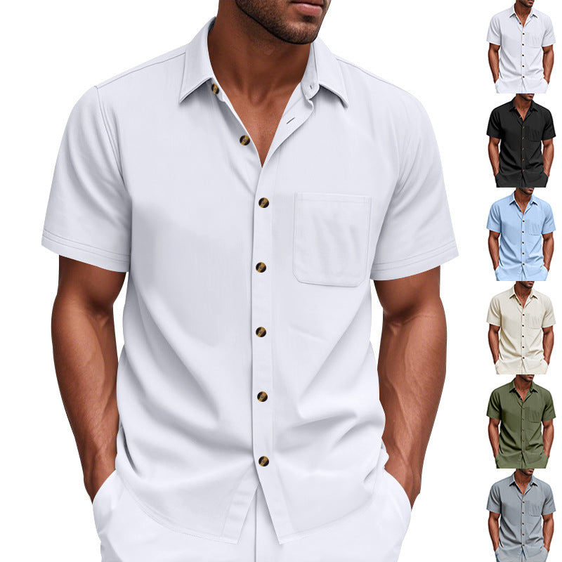 Men's Short-Sleeve Resort Shirt and Drawstring Bermuda Set