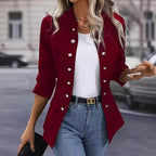 Women's Blazer with Stylish Snap Buttons