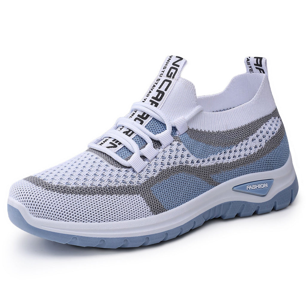 Women's Breathable Mesh Running Shoes with Elastic Lacing