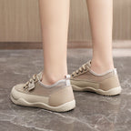 Women's Breathable Casual Sneakers with Rugged Tread and Fashionable Accents