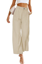Women's Elegant Wide-Leg Pants with High-Waisted Pleats