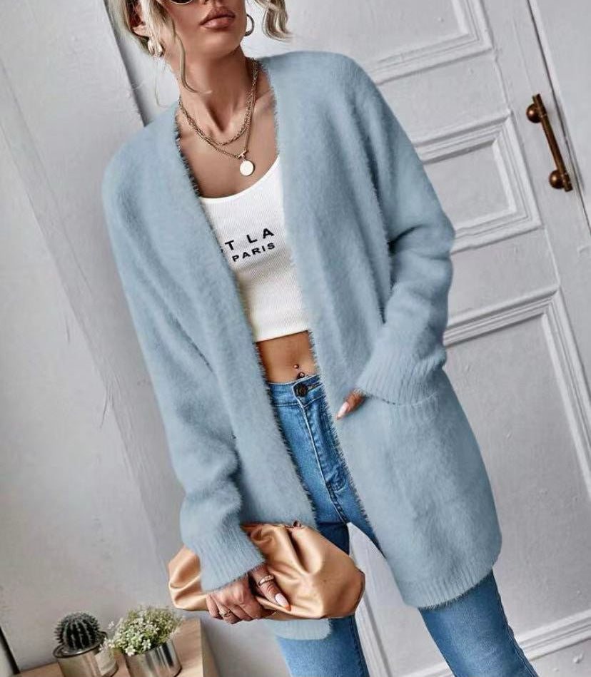 Women's Fluffy Open Cardigan