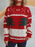 Women's Festive Knit Sweater with Holiday Motif