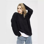 Women's Chunky Knit Comfort Sweater with Round Neckline