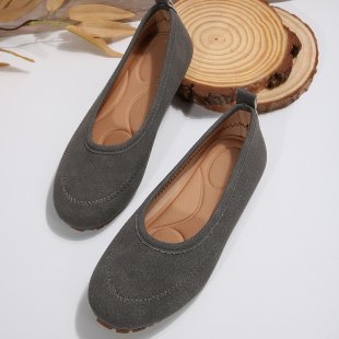 Women's Suede Ballet Flats with Anatomical Insole