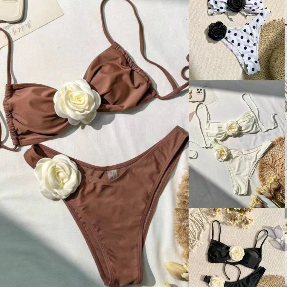Women's Bandeau Bikini with Floral Details