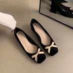 Women's Ballet Flats with Decorative Bow Accent and Comfortable Insole