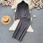 Women's Elegant Knit Suit with Zipper